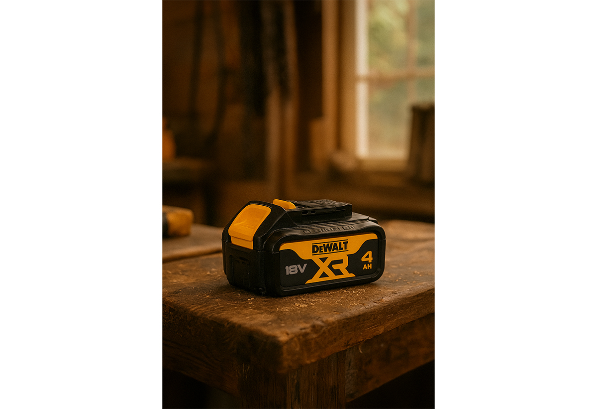 Απεικονίζεται η μπαταρία δπίλα σε κομμένο ξύλο.